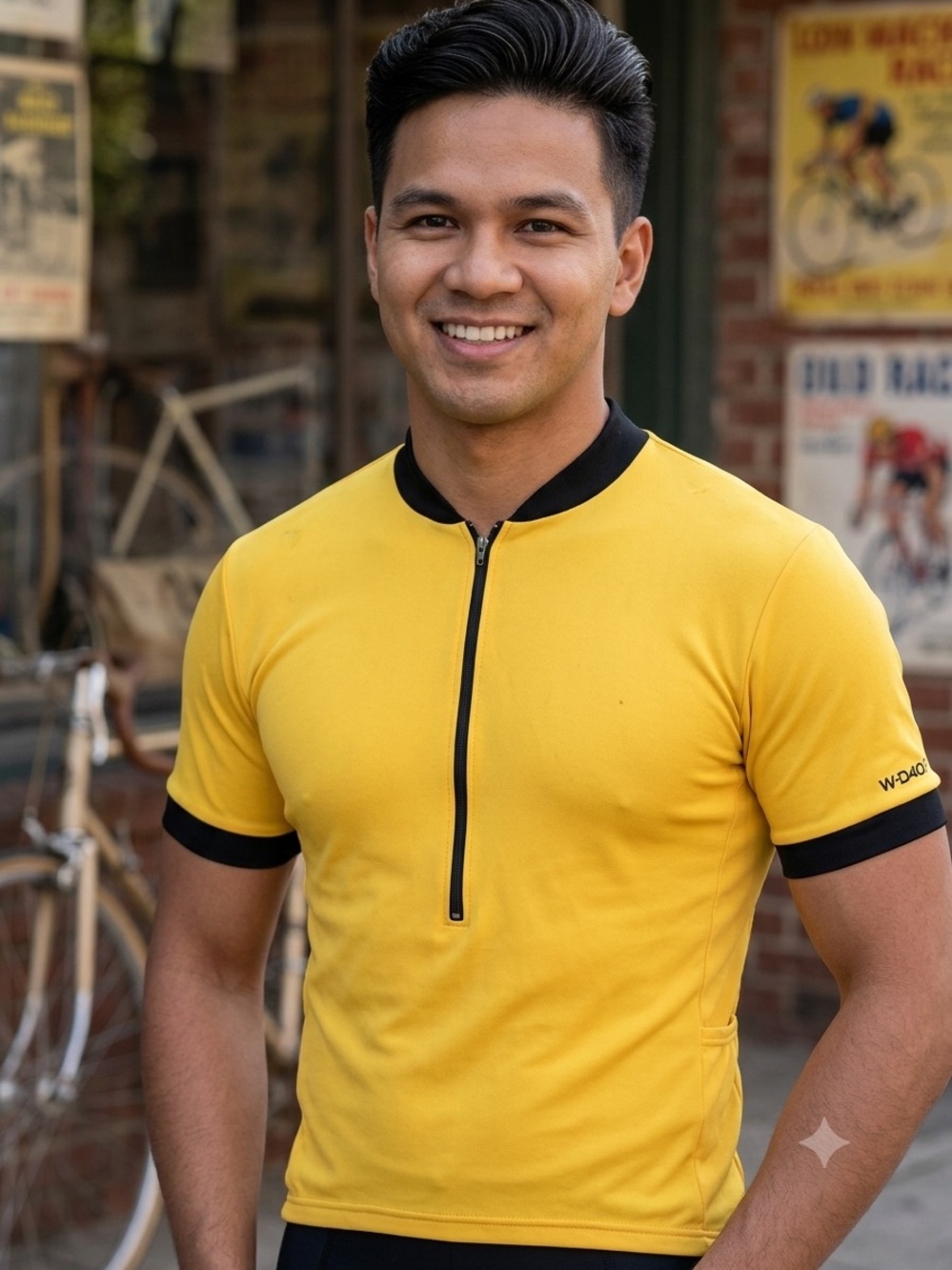 Bellwether Men's Yellow Cycling Jersey with Black Trim Size Small